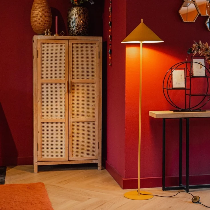 Qazqa Stehlampe Triangolo, ohne Leuchtmittel, E27, Gelb, Design, Stahl, 1-flammig – Bild 2