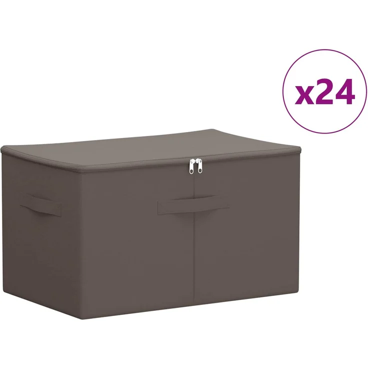 vidaXL Aufbewahrungsbox 24 stk. Vliesstoff 55 x 35 x 32 cm 61,6 L Grau 42024631 – Bild 3