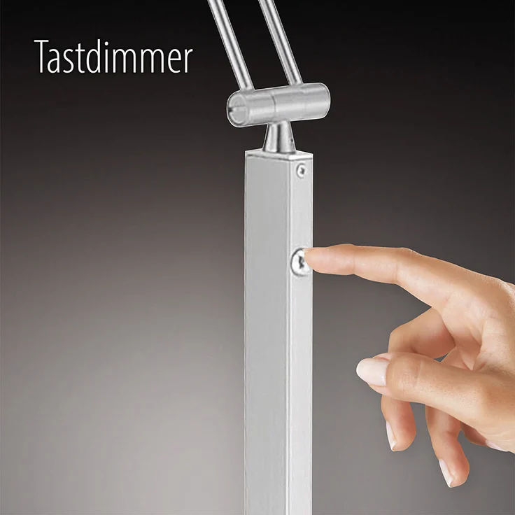 LED Tischleuchte, CCT, dimmbar, Holzoptik, weiß, H 48cm – Bild 10