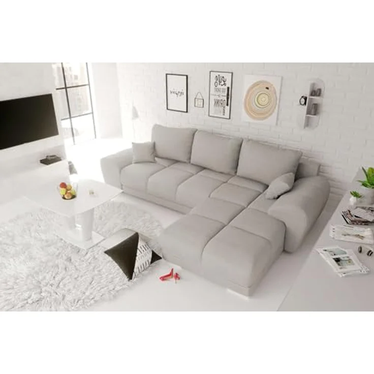 99rooms Antalya Ecksofa Cordstoff POSO Greige Rechts mit Schlaffunktion – Bild 7