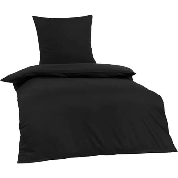 Brielle Bettwäsche Renforcé Set aus 100% Baumwolle - 135x200 cm - Gelb/Blau/Schwarz/Grau, 2 teilig, Mit Reißverschluss, 100% Baumwolle – Bild 3
