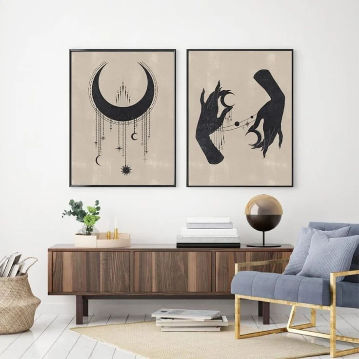 Poster Mond Sterne Gold Schwarz als Deko Print Ohne Rahmen - G / 40x50 cm – Bild 13