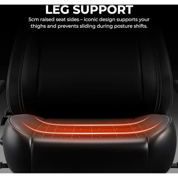 Anda Seat Novis Ultra Gaming Stuhl - Extra großer Ergonomischer Gaming Stuhl mit LendenstüTZE und verstellbare Armlehnen, Gamerstuhle für Erwachsene aus PVC-Leder, Schwarzer Gamer Sessel – Bild 6