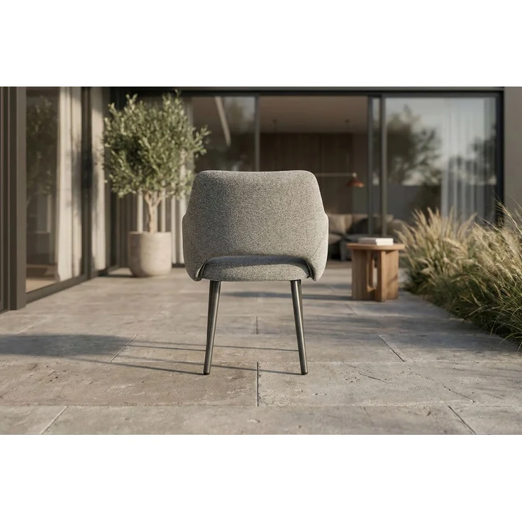 KAWOLA Gartenstuhl AMUR Outdoor Stoff grau 80 x 62 x 62 cm – Bild 4