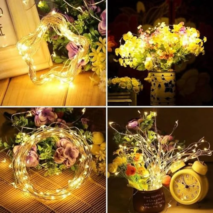 WEARXI Lichterkette Batterie, 10 Stück 2M 20 Mini LED Lichterkette mit Batterie, Lichterkette Innen, LED Lichterketten Batteriebetrieben, Lichterketten für Zimmer Deko, Hochzeitsdeko, Weihnachtsdeko – Bild 3