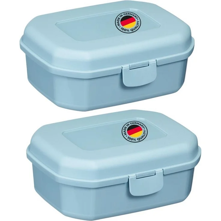 Westmark 2 Brotdosen/Snackboxen -Maxi- 935 ml, mit Klick-Verschluss, Höhe: ca. 7,4 cm, Kunststoff, Blau, 235222EB – Bild 1