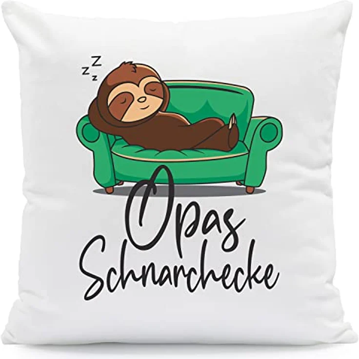 GRAVURZEILE Zierkissen mit Motiv - Schnarchecke - Lustiges Geschenk -, starke Farben ohne verblassen, Maschinenwäsche - Opa - mit Füllung – Bild 2