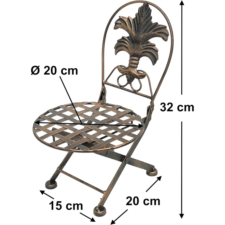 Blumenhocker Stuhl klappbar metall Blumenständer Pflanzenständer 32 cm Puppenstuhl – Bild 3