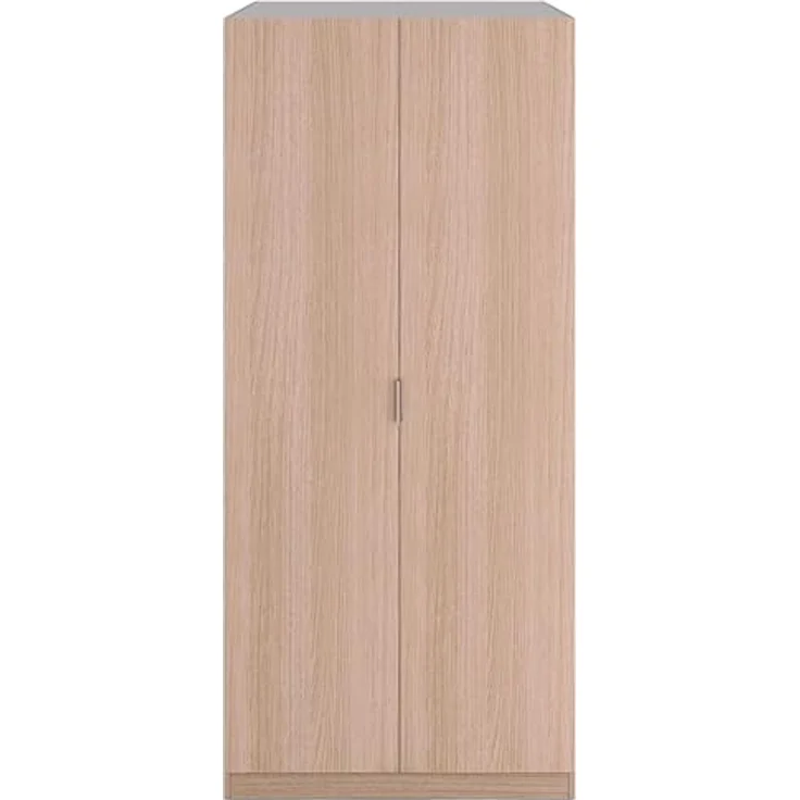 Zweitüriger Kleiderschrank, Eichenfarbe, 81,5 x 180 x 52 cm. – Bild 4