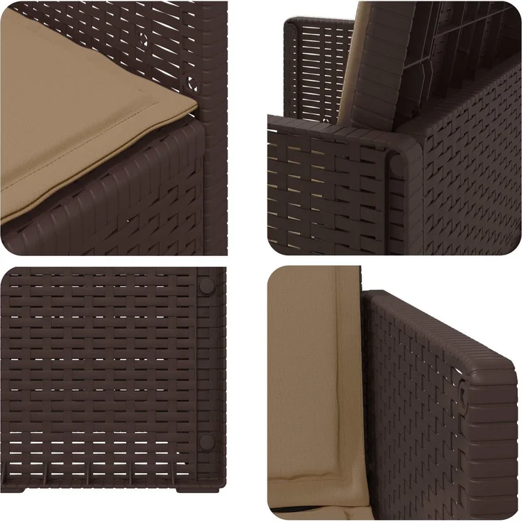 vidaXL Garten Esszimmerstühle 2 pcs Braun und Taupe PP 899995 – Bild 8