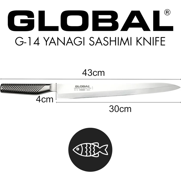 Global Fischmesser Yanagi-Sashimi-Schliff 30 cm G-14 – Bild 3