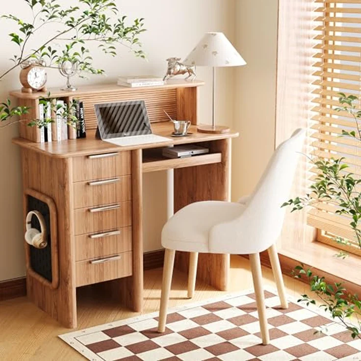 COLAMY Esszimmerstühle 2er Set, Gepolsterter Stuhl mit Holzbeinen, Hohe Rückenlehne für Esszimmer/Restaurant/Café, Beige – Bild 6