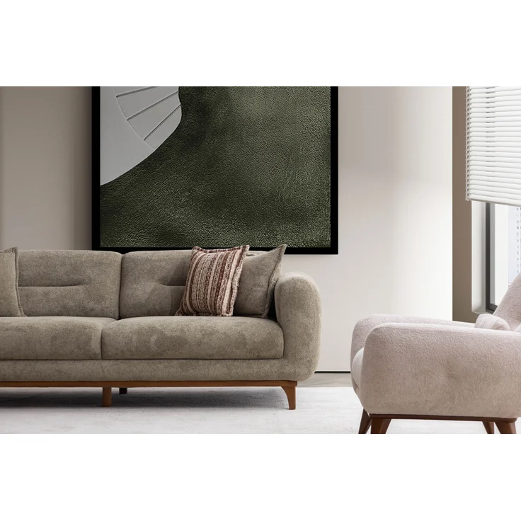 Sitzgruppe/Sofa Set - Wohnzimmergarnitur "Banksia" 3+3+1-Beige – Bild 3