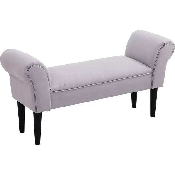 HOMCOM Sitzbank für Schlafzimmer, Bettbank, Polsterbank, MDF, Schaumstoff, Grau, 102 x 31 x 51 cm