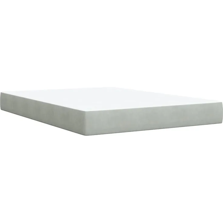 vidaXL Boxspringbett mit Matratze Hellgrau 160x200 cm Samt 3287782