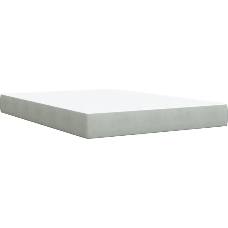 vidaXL Boxspringbett mit Matratze Hellgrau 160x200 cm Samt 3287782 – Bild 1