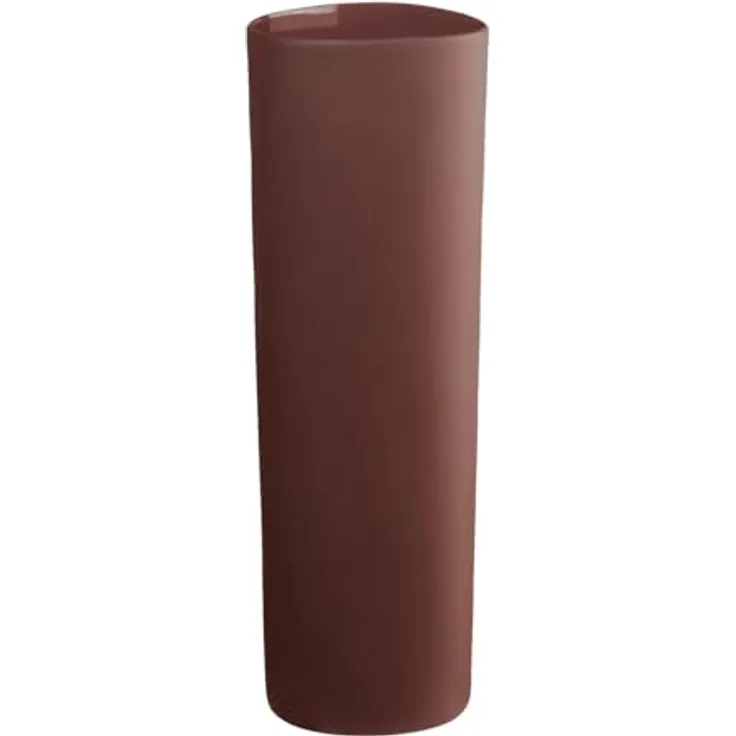 ASA Lines and Square Vase, bordeauxfarbene Steinzeugvase mit 30 cm Höhe