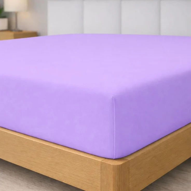 Degrees Home - Collection - Spannbettlaken – 100% Polyester, Hochwertige Mikrofaser, Rundum-Gummizug, Atmungsaktiv & Pflegeleicht, Oeko-Tex Standard -180 X 190 X 33 – Lila