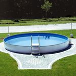 Styriapool Ø 350 x 120 cm, Pool, Einhängebiese, Stahlmantel, Handlauf, Bodenschienen, Folie blau 0,6 mm