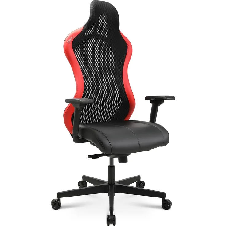 Topstar Bürostuhl Gamingstuhl Sitness RS Sport Plus Continental Kunstleder inkl. Armlehnen rot/schwarz mit Lordosenkissen