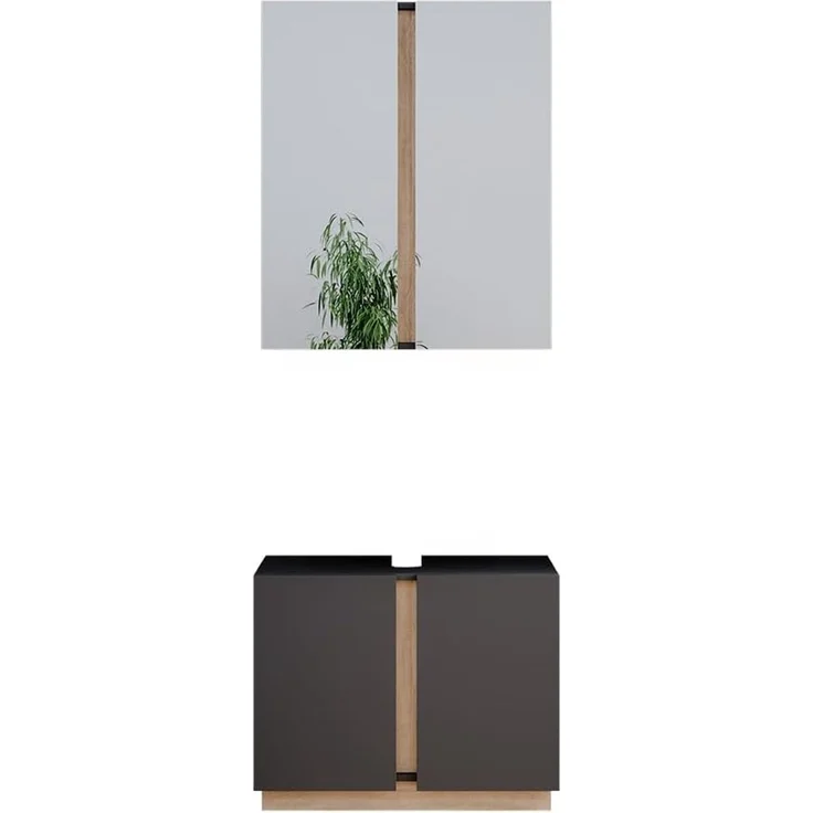 Badmöbel-Set Gloria Anthrazit 2-teilig Vicco – Bild 1