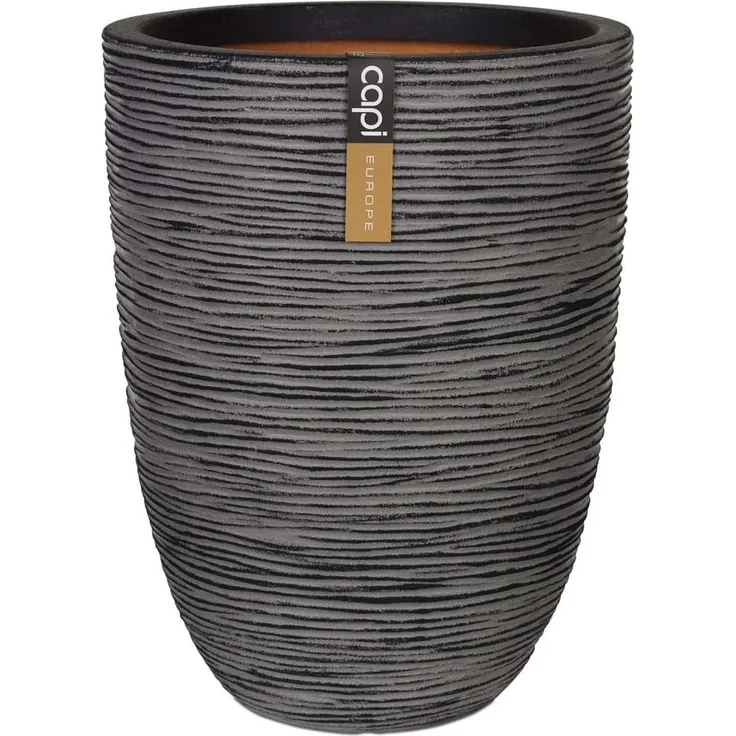 Capi Blumentopf Nature Rib Gerillt Anthrazit 36 x 47 cm KOFZ782 424229