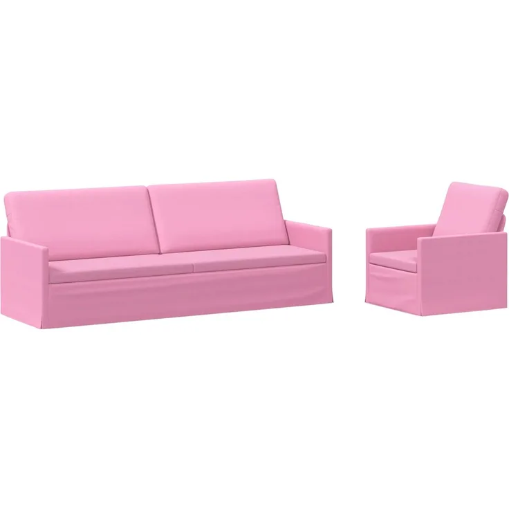 vidaXL Sofa-Set 2 pcs Rosa Stoff 3433187
