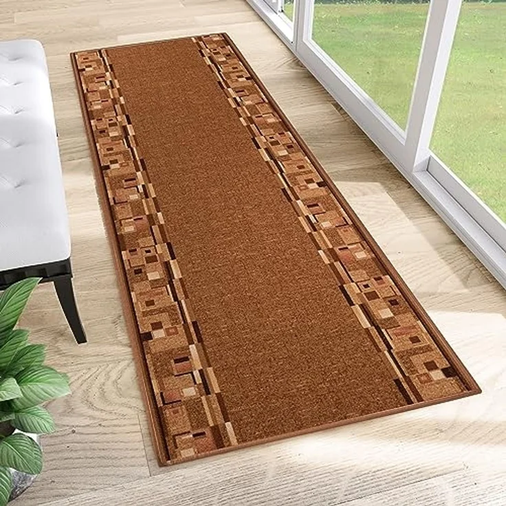Tapiso Läufer Anti Rutsch, rechteckig, Höhe: 6 mm, Rutschfest Brücke Flur Küche Wohnzimmer Korridor Meterware – Bild 1
