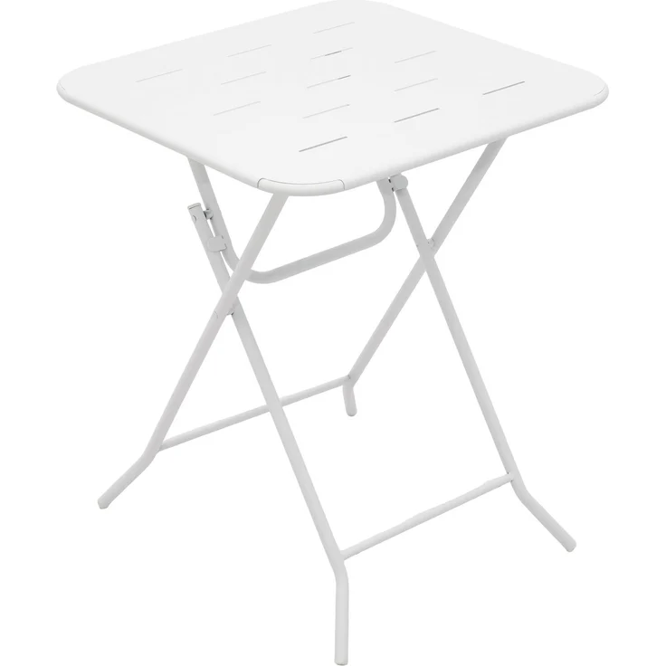 Bistro-Set aus Stahl, klappbar, 3-teilig, Tisch 60x60x73 cm, Weiß – Bild 6