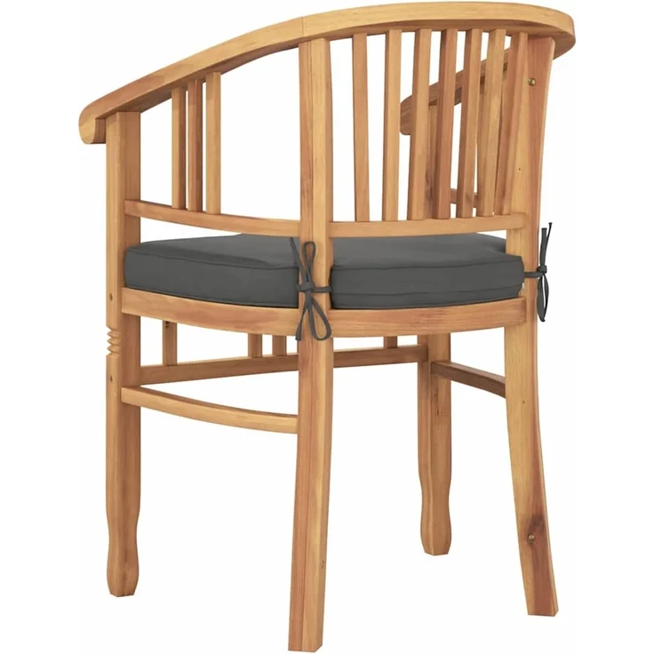 vidaXL Stuhl mit Kissen 2 pcs Braun 63 x 58 x 89 cm Massivholz Teak 42008385 – Bild 7