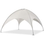 LECO Kuppelzelt mit vollverzinktem Stahlrohrgestell, Polyester lichtgrau, 5x5 m