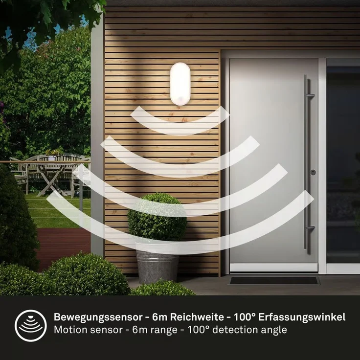 Briloner LED-Wandleuchte Ruch mit Bewegungsmelder 22 x 10,5 cm warmweiß weiß – Bild 5