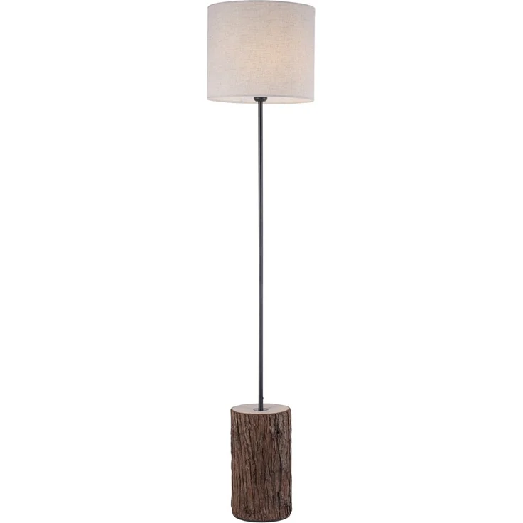 JUST LIGHT 11234-79 LED Stehleuchte Holzdekor Stoffschirm E27 165cm – Bild 1