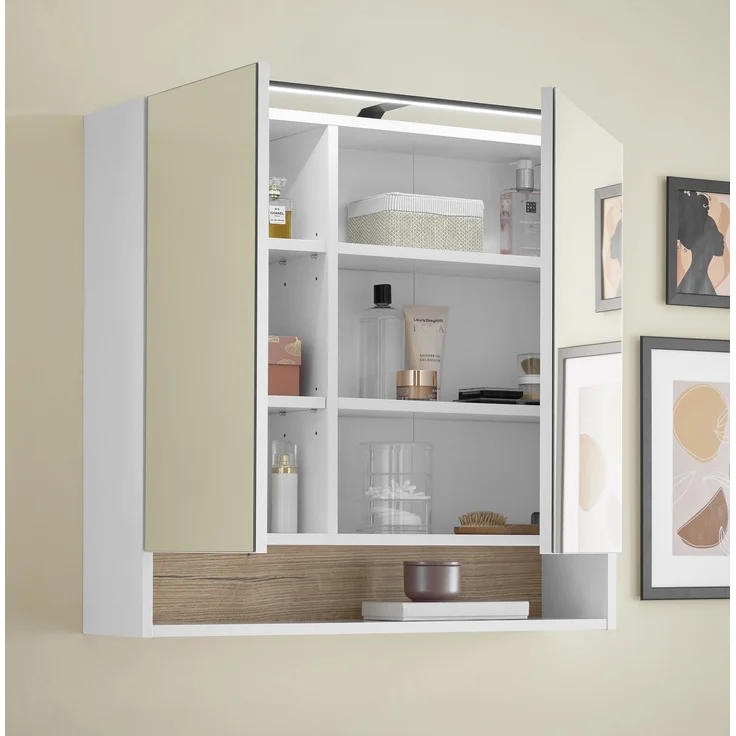 Badezimmer-Set >Denver< (3-tlg.) in weiß matt / Evoke Eiche Dekor - 160x195x35 (BxHxT) – Bild 7
