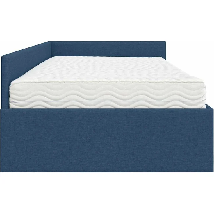 vidaXL Eckbettgestell mit Matratze 2 stk. Blau 80 x 200 cm Stoff 3393588 – Bild 8