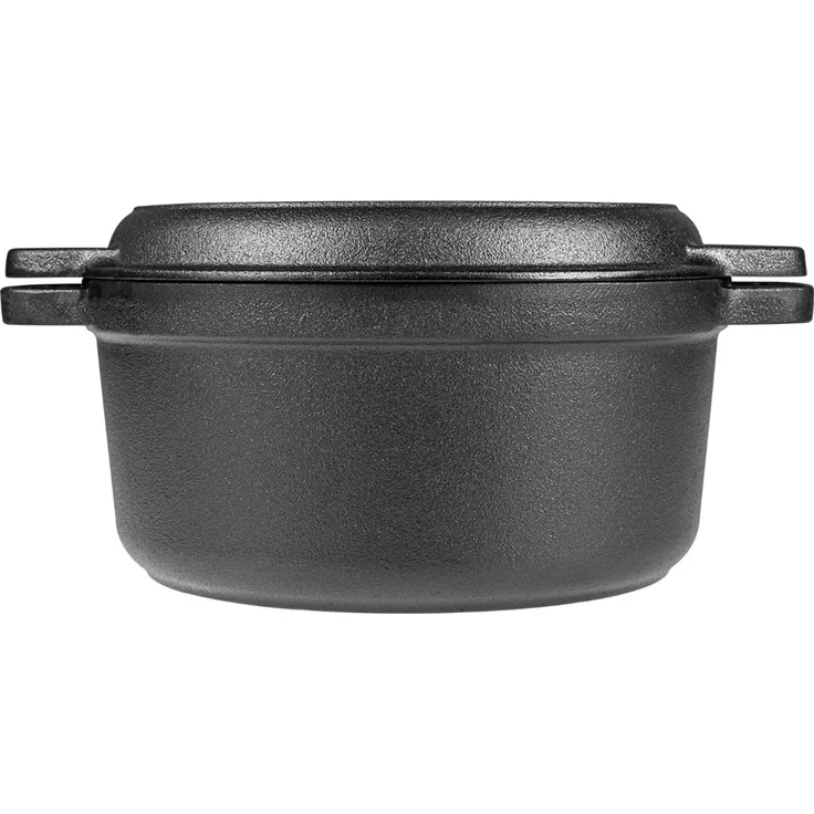 Browin 330527 Gusseisentopf mit Pfanne, 3,5 L / Schmortopf mit Grillpfanne – Bild 4