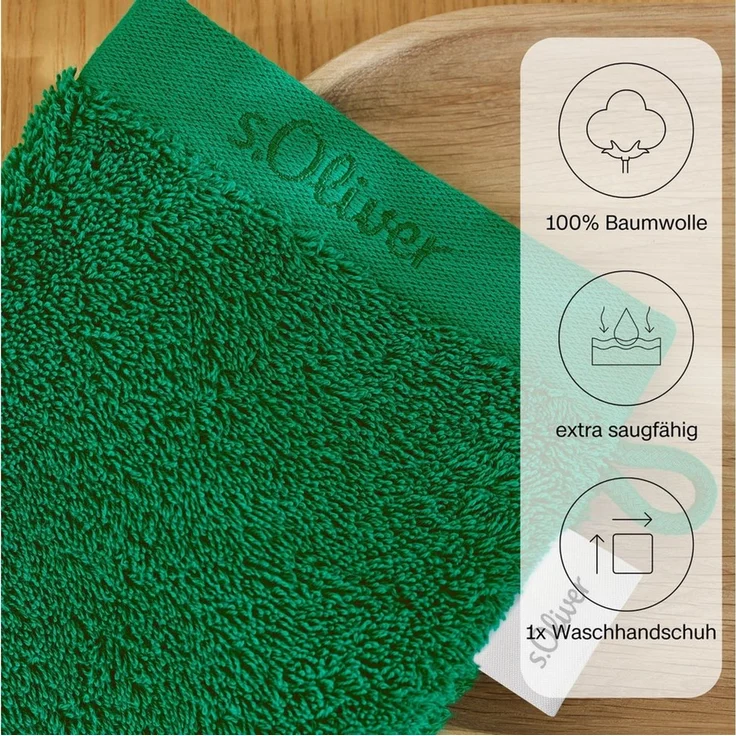 s.Oliver Waschhandschuh s.Oliver, Premium Qualität, 600 gr/m², auch als Sets erhältlich, Walkfrottier (1-St), große Farbauswahl, auch als Duschtuch, Handtuch, Gästetuch – Bild 3