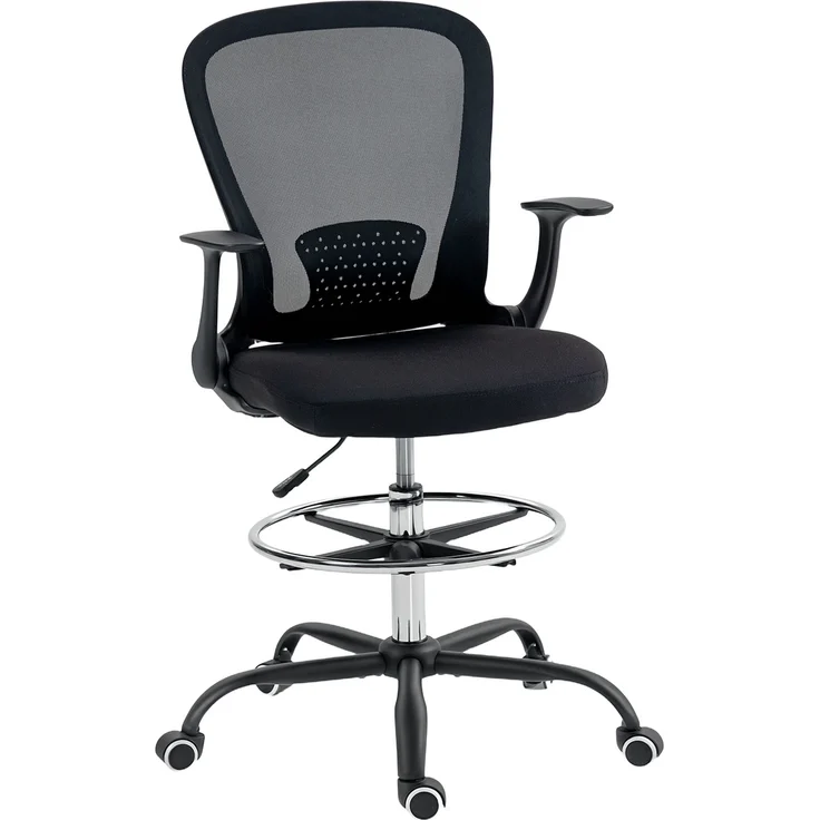MELAYR, Bürostuhl Höhenverstellbar Schreibtischstuhl mit verstellbarer Fußring, 62 x 59 x 119 cm, Schwarz – Bild 2