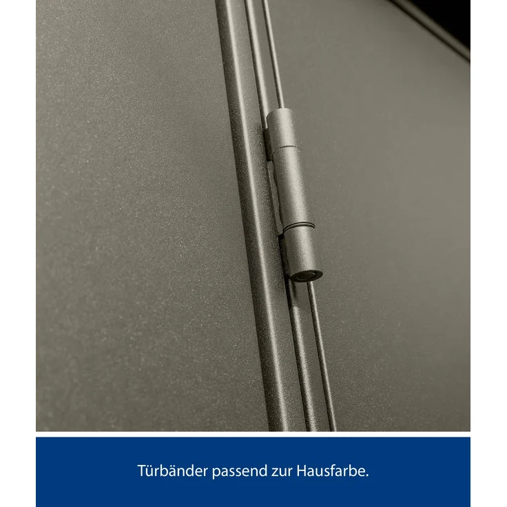 Hörmann Metall-Gerätehaus Berry Modern mit Satteldach Typ 2, 259 x 248 cm, quarzgrau, 6,4 m²,1-flüglige Tür – Bild 4