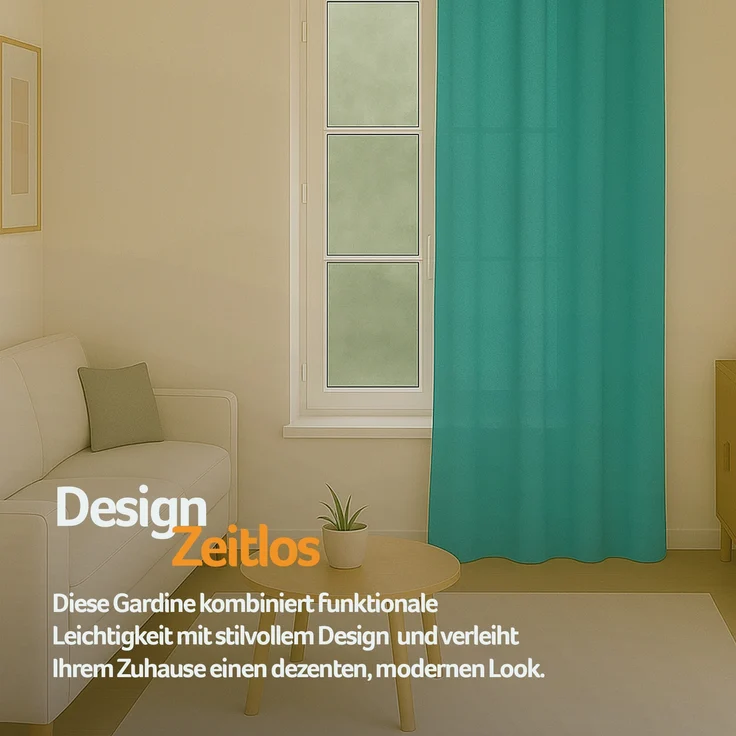 Bestlivings Blickdichte, Gardine mit Ösen, in vielen Größen und Farben Türkis 140x245 cm – Bild 8