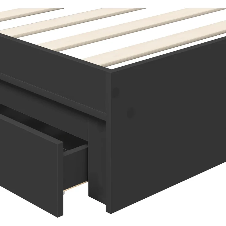 vidaXL Aufbewahrungsbett Schwarz 100 x 200 cm Holzwerkstoff 3411237 – Bild 10
