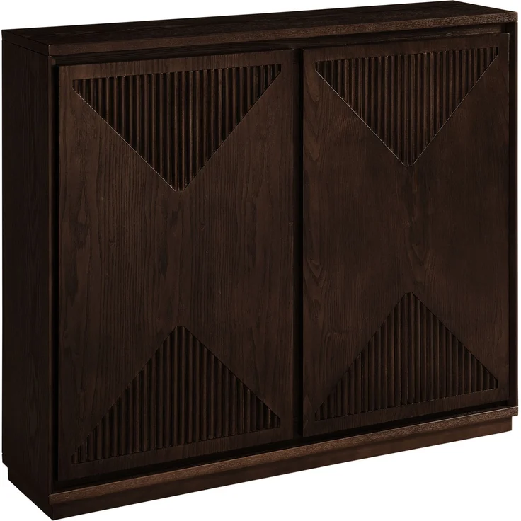 DESVIAE Sideboard Walnuss aus Massivholz/MDF – 109,22x54,94x17,78 cm – V-Rillen – Bild 7