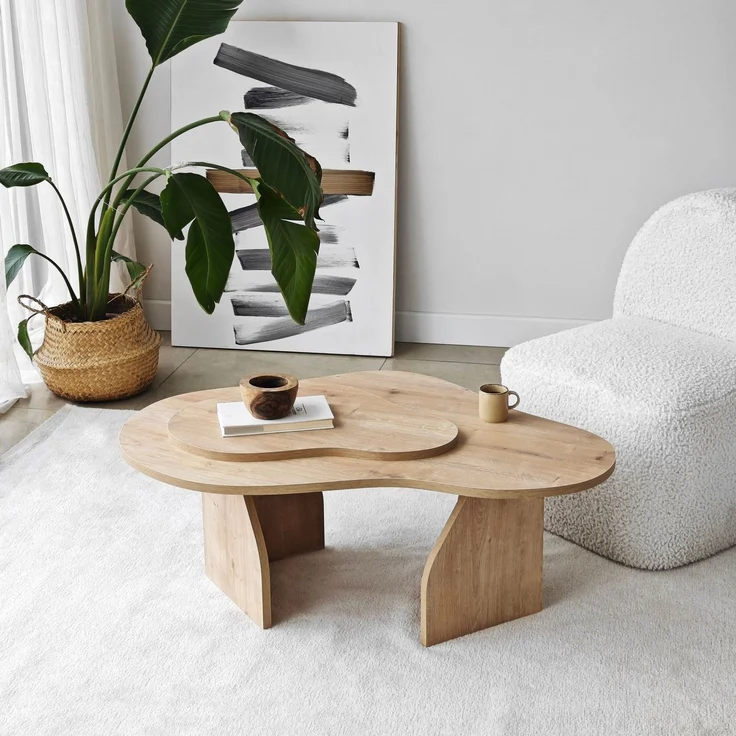 Stylish Coffee Table, Sapphire Oak, 105 x 35 x 65 cm | 100% Melamine Coated Particle Board, 18 mm Thickness | Modern Design for Living Room & Lounge – Bild 5
