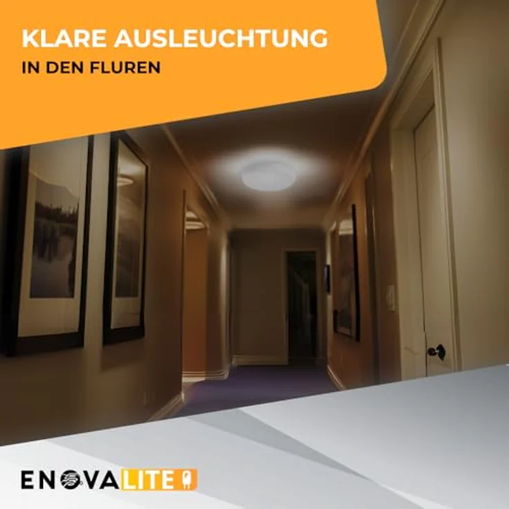 ENOVALITE LED-Deckenleuchte, Sensor, EEK: F, 18W, 1880lm, 4000K, Ø250mm – Bild 9