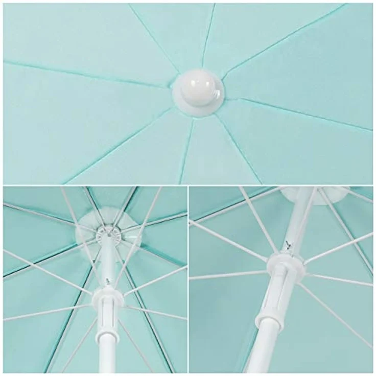 Sekey Sonnenschirm Sonnenschirm mit Schutzhülle 160cm Knickbar Gartenschirm Balkonschirm, LxB: 160,00x160,00 cm, Terrassenschirm Strandschirm, Sonnenschutz Balkon Terasse Rund UPF20+ – Bild 1
