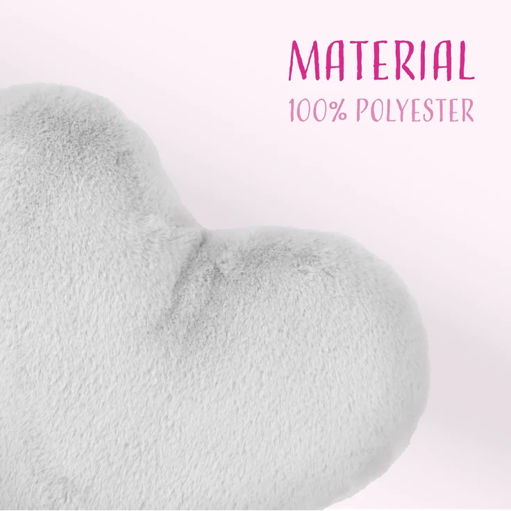 Herzkissen, Herz Kissen Dekokissen, Zierkissen, Plüsch Flauschige Sofakissen, Kuschelkissen für Kinderzimmer Sofa Schlafzimmer Schmusekissen Silber – Bild 5