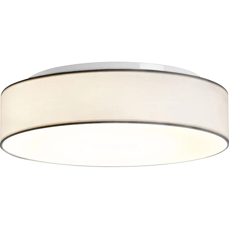 Zedelmaier Deckenlampe Stoff Rund 50cm E27x3 max. 40W Deckenleuchte Weiß Stoffschirm Wohnzimmer Schlafzimmer Küche Flur Kinderzimmer Lampe Decke Lampenschirm