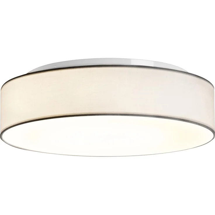 Zedelmaier Deckenlampe Stoff Rund 50cm E27x3 max. 40W Deckenleuchte Weiß Stoffschirm Wohnzimmer Schlafzimmer Küche Flur Kinderzimmer Lampe Decke Lampenschirm