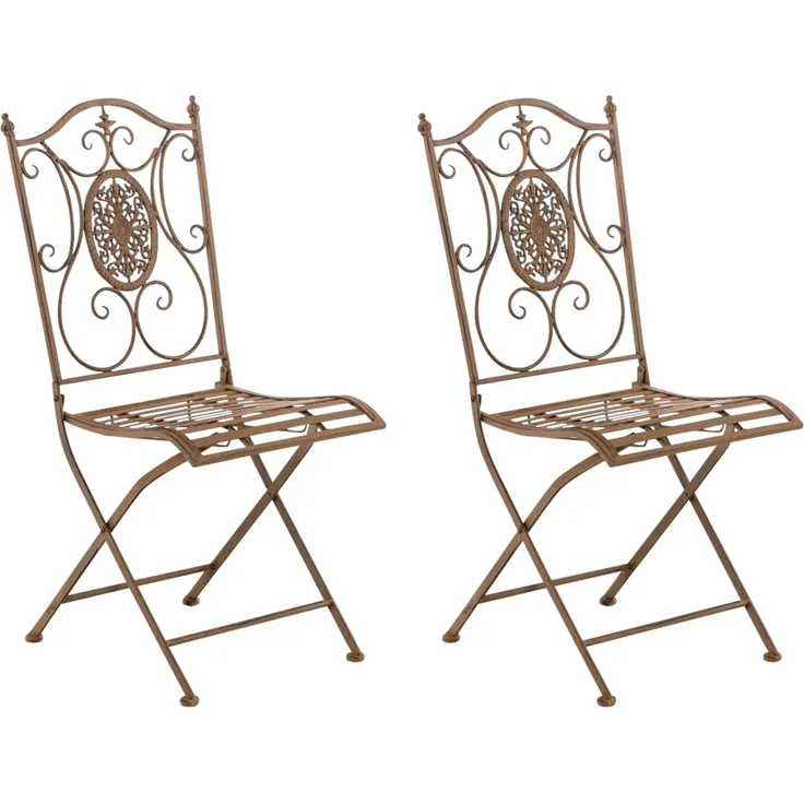 CLP 2er Set Gartenstühle Sibell,antik braun