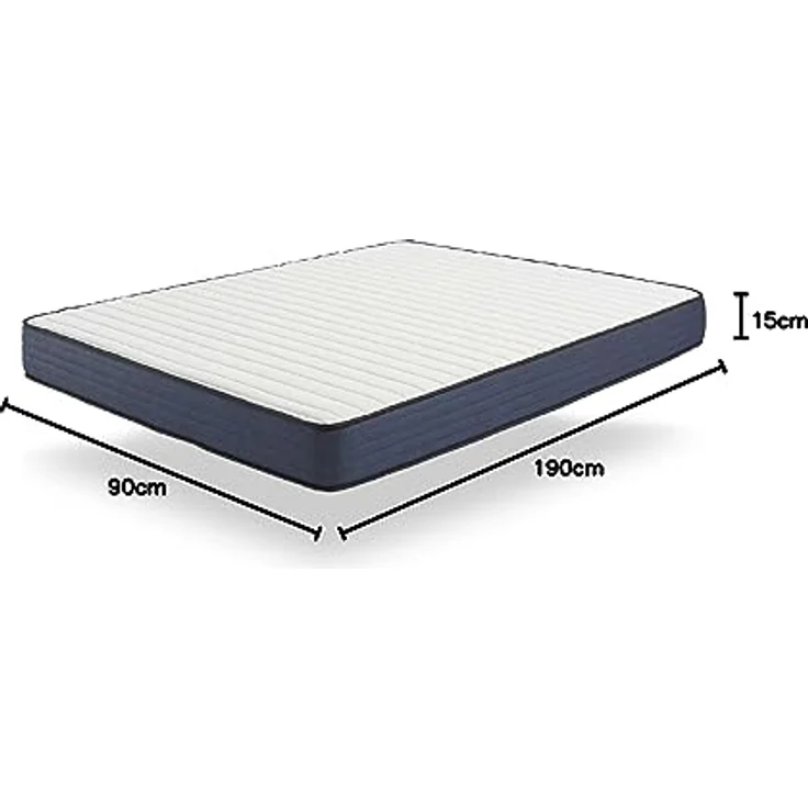 naturalex | Perfectsleep | Matratze 90x190 cm | Memory und Blue Latex-Technologie Extra Komfort HR | Perfekter Halt mit Atmungsaktivem Schaumstoff | Ergonomisch Entspannend und Hypoallergen – Bild 3